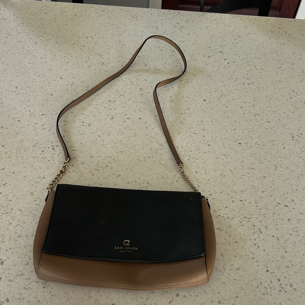 Kate Spade Elegant Black and Tan Crossbody Bag